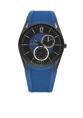 Skagen Black and Blue Titanium Watch
