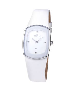 Skagen White Leather Watch