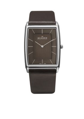 Skagen Mens Brown Leather Watch