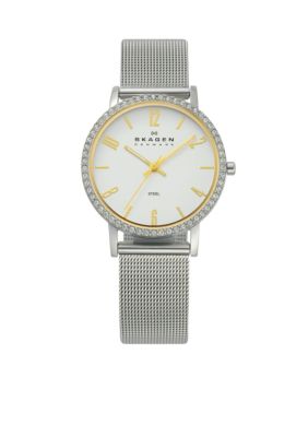 Skagen Silver Mesh with Gold Indicators