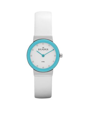 Skagen Ladies White Leather Watch