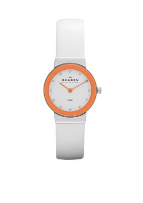 Skagen Ladies White Leather Watch