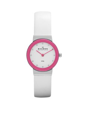 Skagen Ladies White Leather Watch