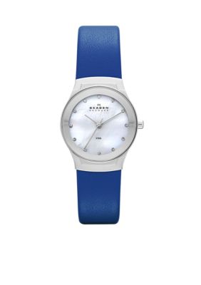 Skagen Ladies Blue Leather Watch