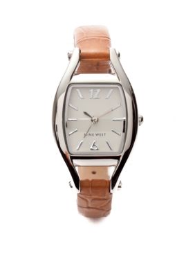 Nine West Silver Cushion Tank with Camel Strap