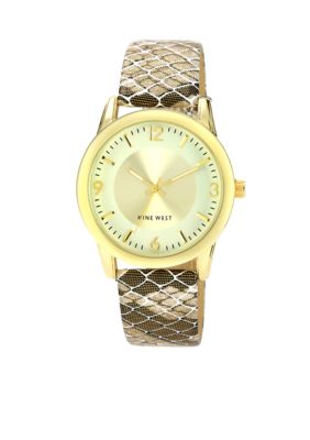 Nine West Gold Tone Case with Pattern Strap