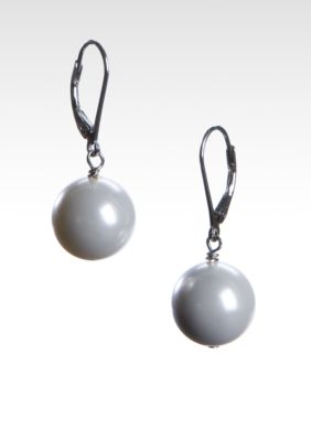 Belk Silverworks 12MM White Leverback Earrings