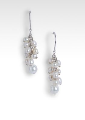 Belk Silverworks White Pearl Shakie Earrings