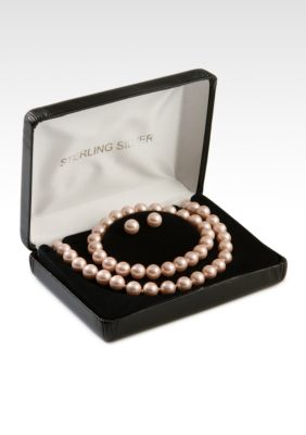 Belk Silverworks 3 Piece Pink Pearl Set