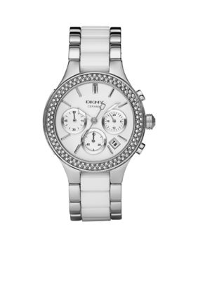 DKNY Ladies Ceramic Glitz Watch