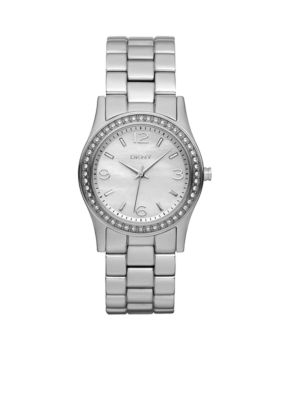 DKNY Ladies Stainless Steel Glitz Bracelet Watch