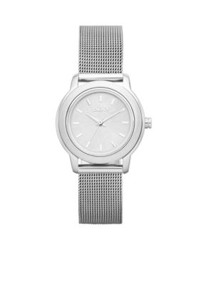 DKNY Ladies Silver Tone Round Dial with Mesh Bracelet Watch