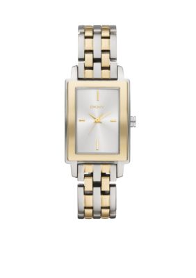 DKNY Silver Tone and Gold Tone Stainless Steel Watch