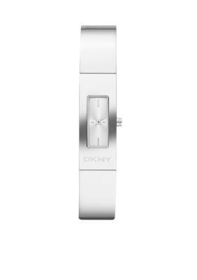 DKNY Ladies Silver-Tone Stainless Steel Bangle
