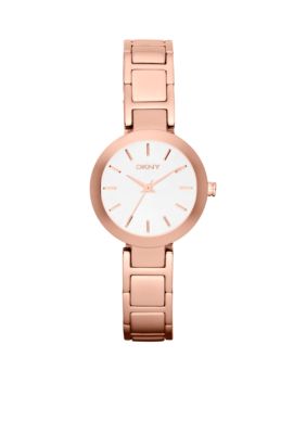 DKNY Ladies Rose Gold Tone Stainless Steel Watch