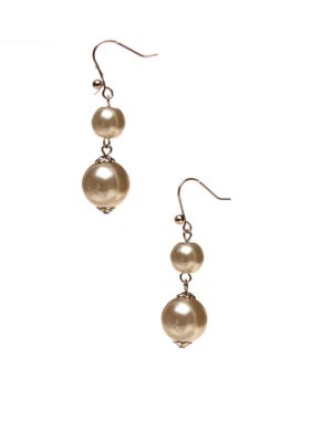 Kim Rogers&reg; Pearl Two-Bead Drop Earrings