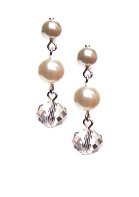 Kim Rogers&reg; Pearl Two-Bead Drop Earrings
