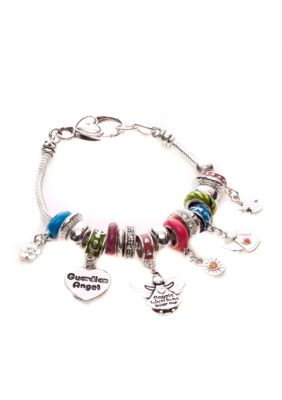 Kim Rogers&reg; Multi Colored Charmable Bracelet with Angels, Hearts, Flower Charm Drop Off Box Bracelet