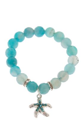 Kim Rogers Boxed Blue Genuine Stone Sea Life Stretch Bracelet
