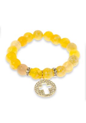 Kim Rogers Natural Yellow Genuine Stone Stretch Bracelet