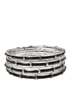 Kim Rogers 7 Row Jet Epoxy Multiple Bangles