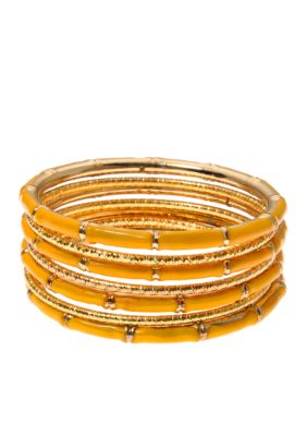 Kim Rogers 7 Row Yellow Epoxy Multiple Bangles