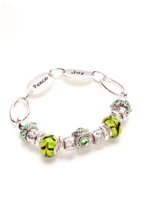 Kim Rogers Inspirational Multi Green Charm Bracelet