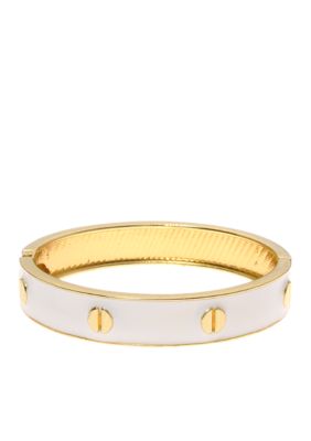 Kim Rogers White and Gold Epoxy Cuff Bangle