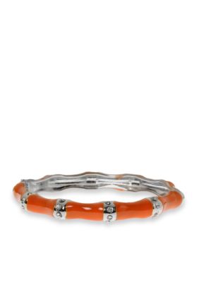 Kim Rogers Orange Epoxy Bangle with Crystal Inlay