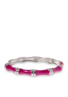 Kim Rogers Pink Epoxy Bangle with Crystal Inlay