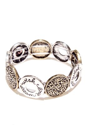 Kim Rogers Tri Tone Inspirational Stretch Bracelet