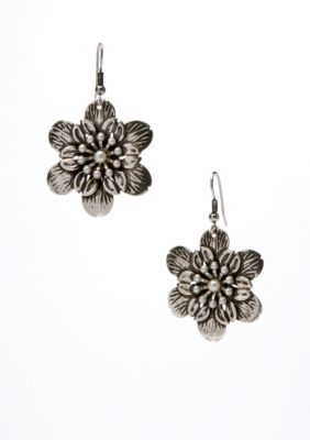 Erica Lyons Silver Flower Drop Earring