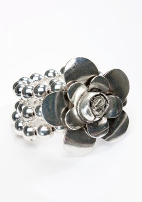 Erica Lyons Stretch Bracelet with Flower Accent