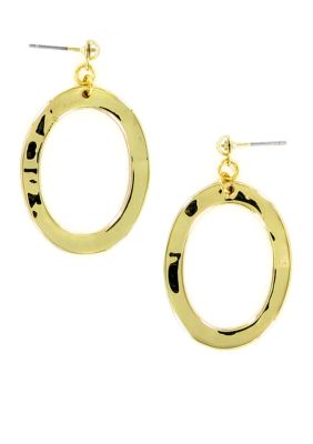 Erica Lyons Gold Oval Drop Earrings