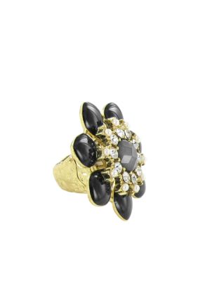 Erica Lyons Jet Flower Ring