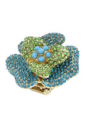 Erica Lyons Blue and Green Flower Ring