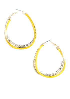 Erica Lyons Lemoncello Hoop Earrings