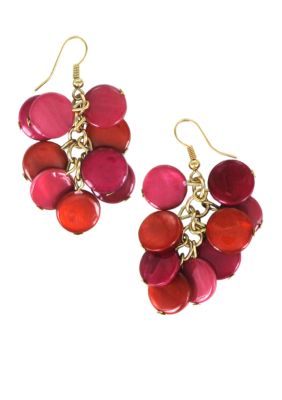 Erica Lyons Color Block Shell Earrings