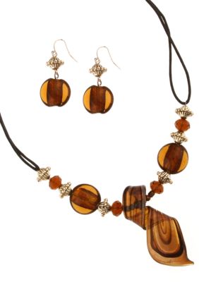 Erica Lyons Necklace and Pierced Earrings Set