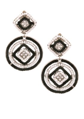 Erica Lyons Tuxedo Clip Earrings