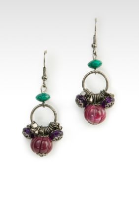 Erica Lyons Berry, Teal and Black Drop Earring