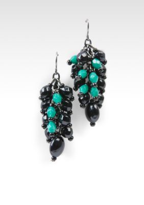 Erica Lyons Black and Green Cluster Earring