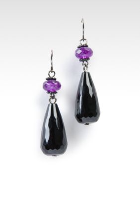 Erica Lyons Black and Purple Drop Earring