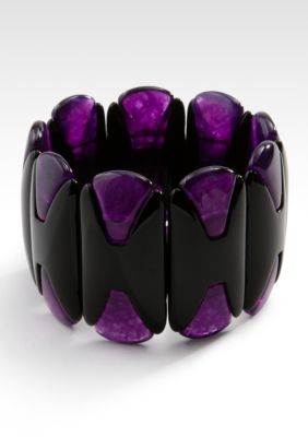 Erica Lyons Black with Purple Stretch Bracelet