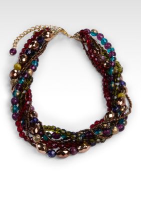 Erica Lyons Multi with Gold Bead Torsade Necklace
