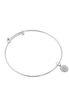 Belk Silverworks Adjustable Bangle With Disc Charm Drop