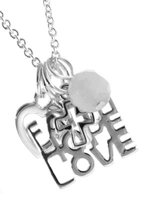 Belk Silverworks Boxed Inspirational Cluster Pendant Necklace