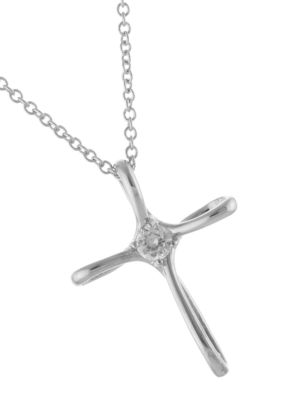 Belk Silverworks Boxed Cubic Zirconia Loop Cross Pendant