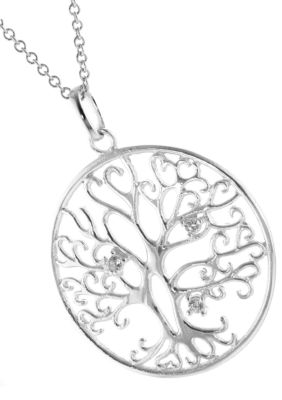 Belk Silverworks Boxed Cubic Zirconia Tree of Life Pendant