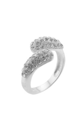 Belk Silverworks Clear Pave Crystal Bypass Ring